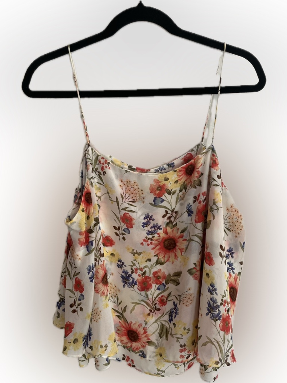 Floral Spaghetti Strap Cami tank plus Sz XL